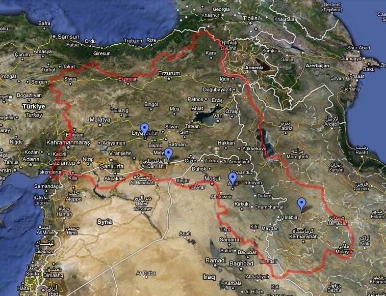 Google sînorê Kurdistanê xêz kir
