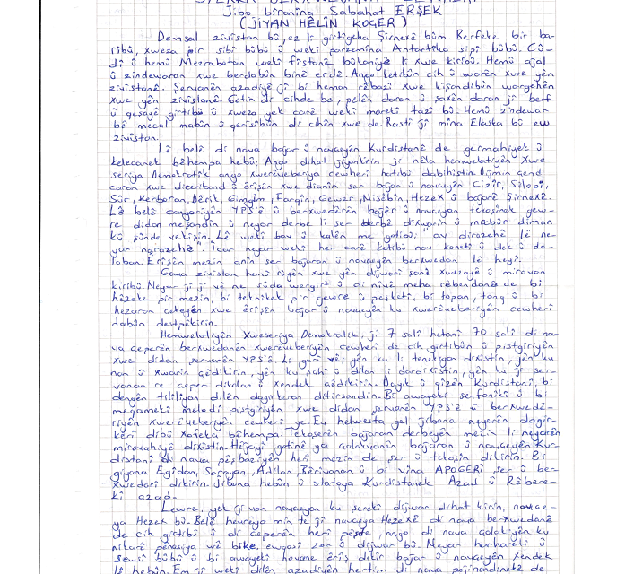 İlhan Şayli ango Zinar Hespistî-biranina Sabahat Erşek ango Jiyan Helin Koçer