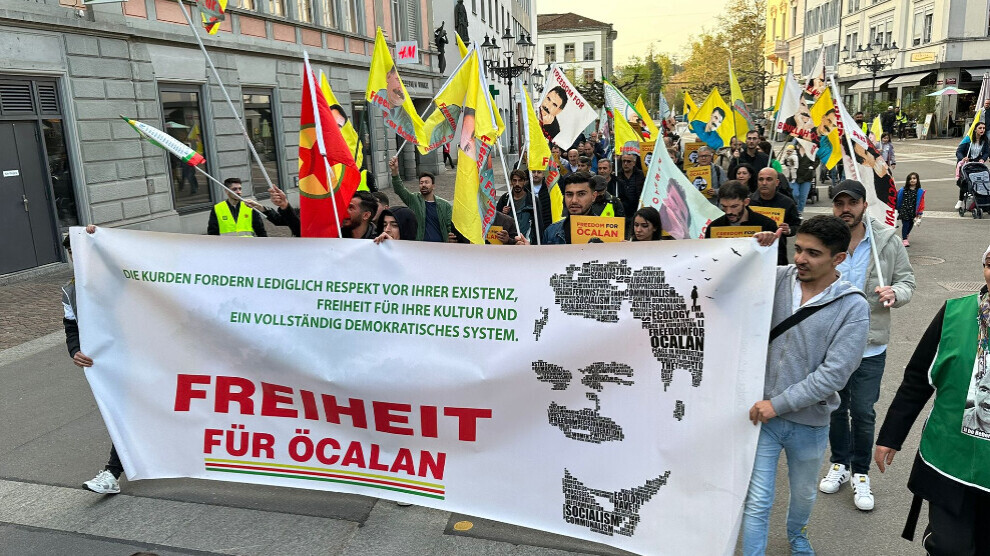 Li Winterthurê bi sedan kes ji bo Rêber Abdullah Ocalan meşiyan.